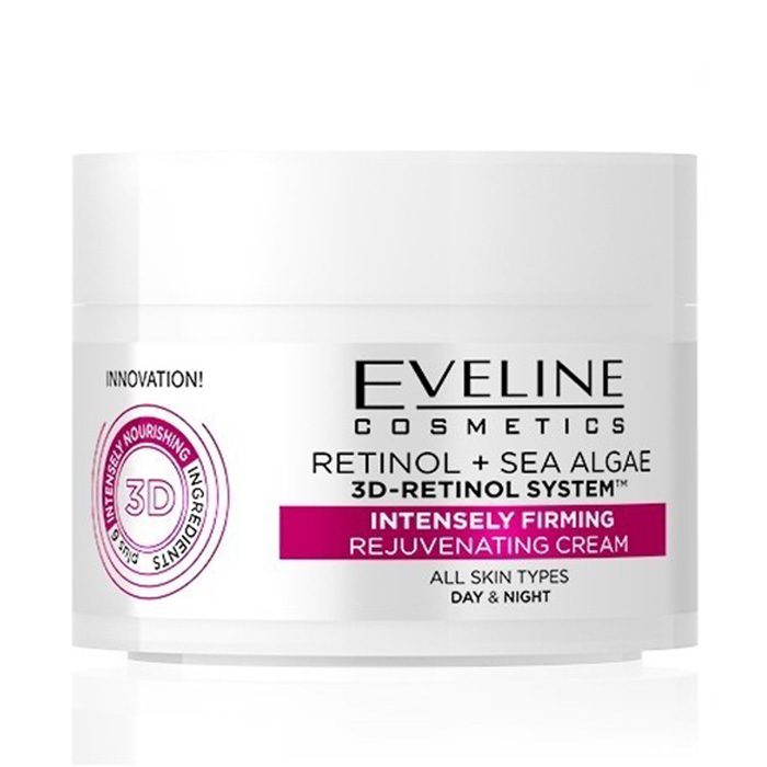 Омолоджувальний крем для обличчя Eveline Cosmetics Ретинол &amp; Морські водорості інтенсивний ліфтинг, 50 мл